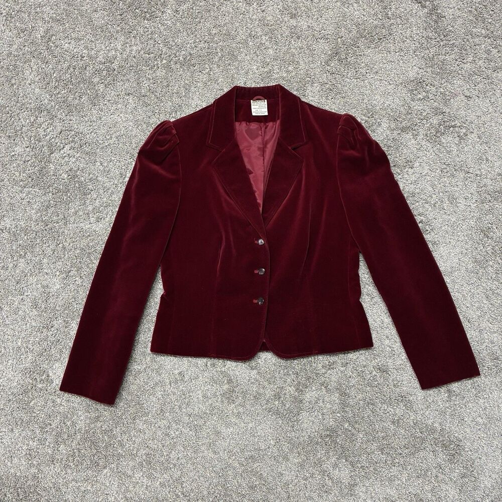 VTG Montgomery Ward Junior’s Red Velvet Blazer Size 11 70’s Holiday Equestrian